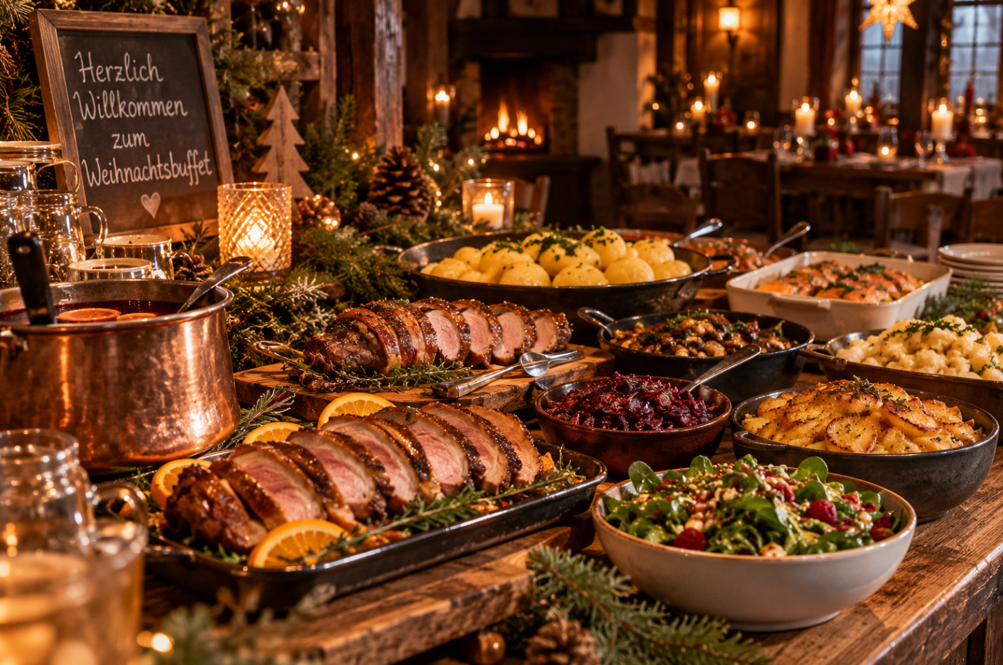 Weihnachtliches Buffet Übersicht