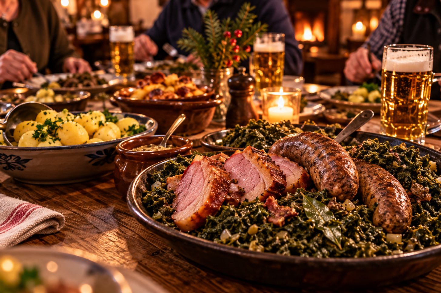 Runde beim Grünkohlessen